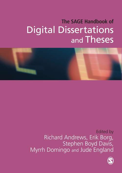 Book cover of The SAGE Handbook of Digital Dissertations and Theses: SAGE Publications