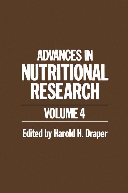 Book cover of Advances in Nutritional Research (1982) (Advances in Nutritional Research #4)