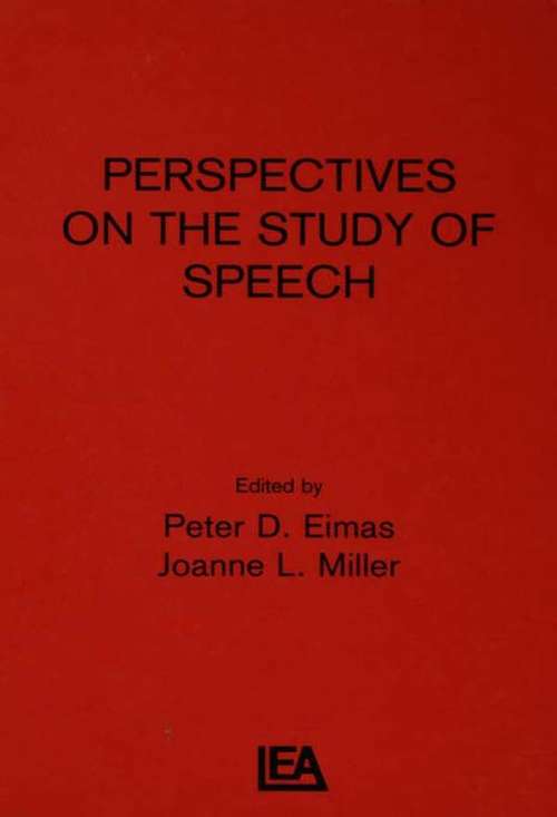 Book cover of Perspectives on the Study of Speech