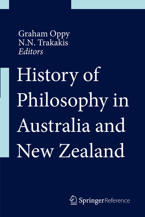 Book cover of History of Philosophy in Australia and New Zealand