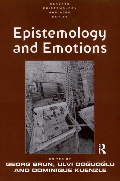 Book cover of Epistemology and Emotions
