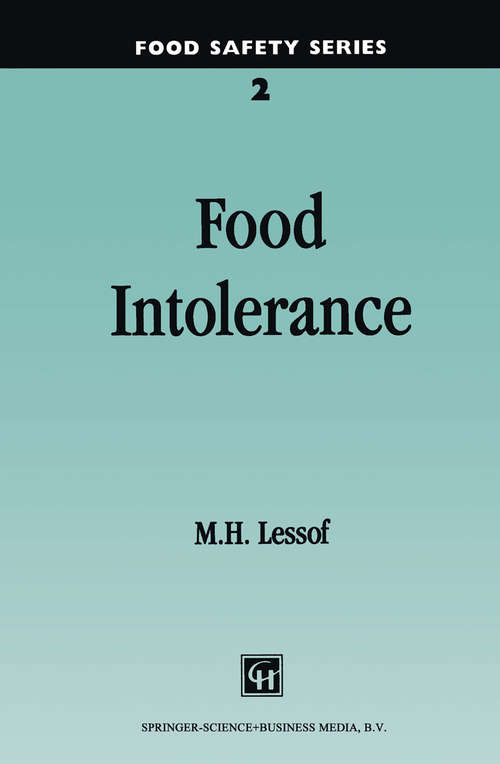 Book cover of Food Intolerance (1992) (Food Safety Series)