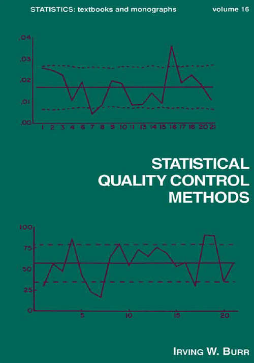 Book cover of Statistical Quality Control Methods (Statistics: A Series Of Textbooks And Monographs #16)