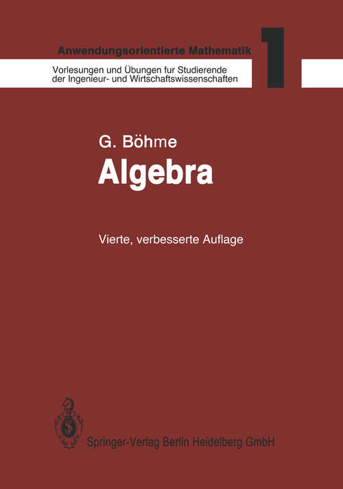 Book cover of Algebra (4. Aufl. 1981)