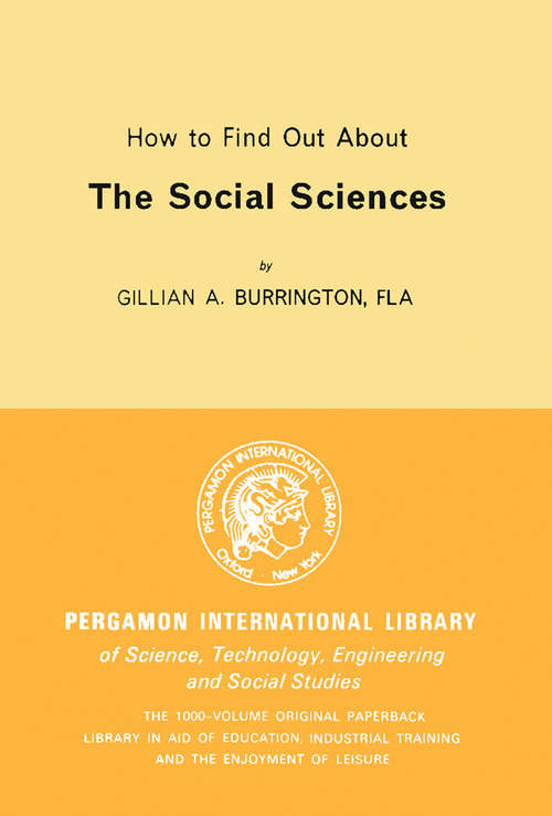 Book cover of How to Find Out About the Social Sciences: Library and Technical Information