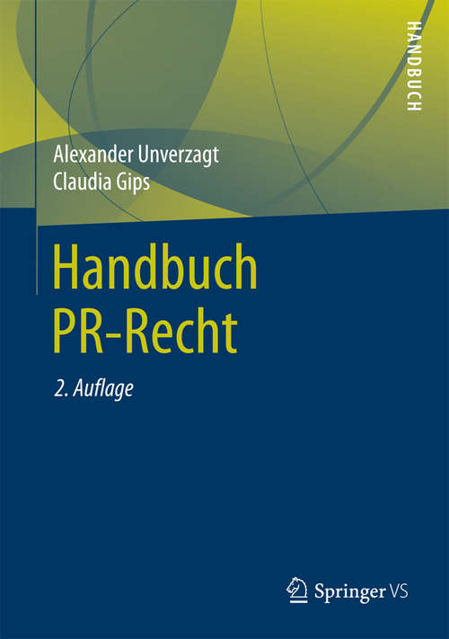 Book cover of Handbuch PR-Recht (2. Aufl. 2018)