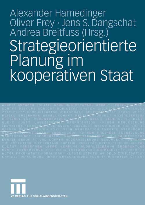 Book cover of Strategieorientierte Planung im kooperativen Staat (2008)
