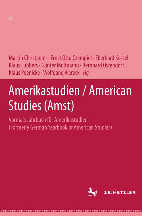Book cover of Amerikastudien / American Studies