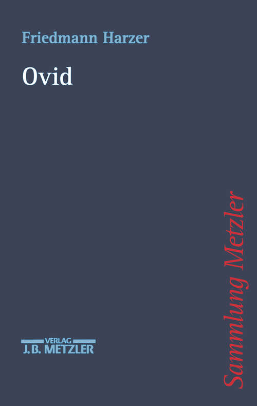 Book cover of Ovid (1. Aufl. 2002) (Sammlung Metzler)