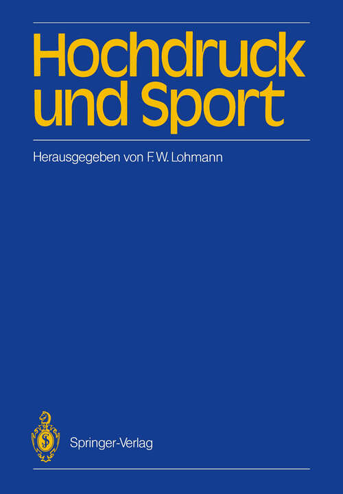 Book cover of Hochdruck und Sport (1986)