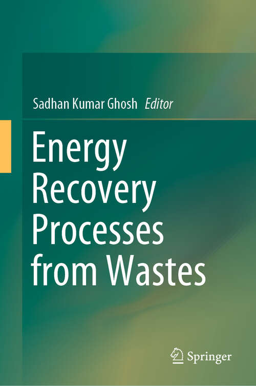 Book cover of Energy Recovery Processes from Wastes (1st ed. 2020)