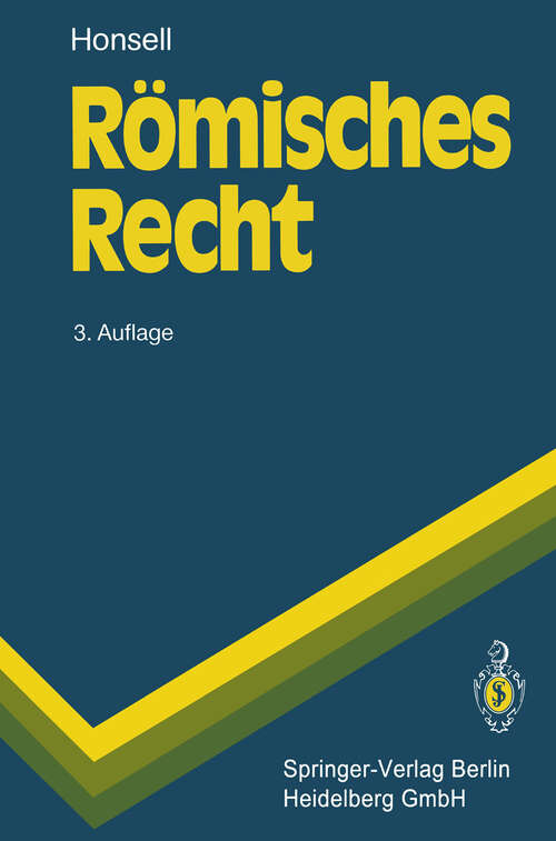 Book cover of Römisches Recht (3. Aufl. 1994) (Springer-Lehrbuch)