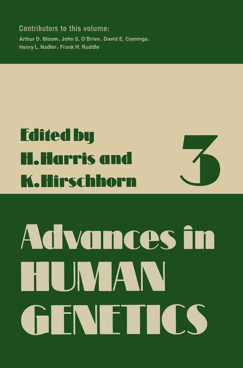 Book cover of Advances in Human Genetics: Volume 18 (1972) (Advances in Human Genetics #3)