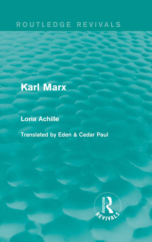 Book cover of Karl Marx (Routledge Revivals)