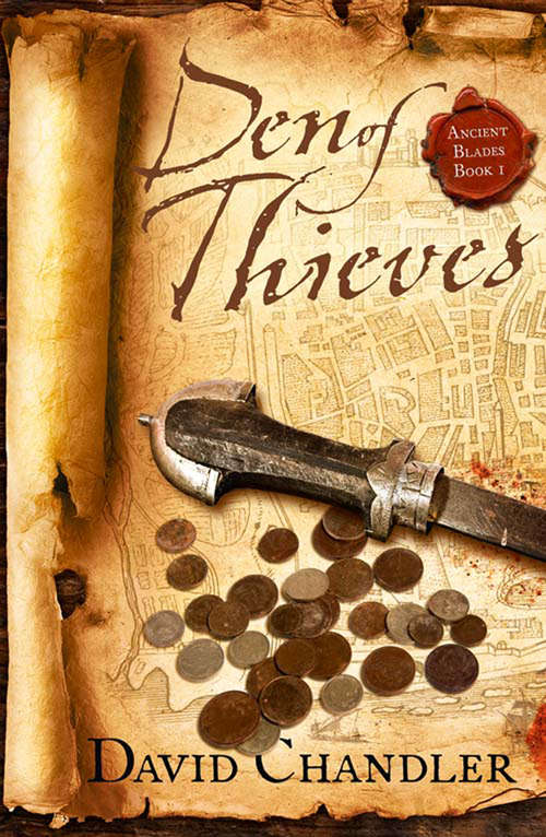 Book cover of Den of Thieves (ePub edition) (Ancient Blades Trilogy #1)