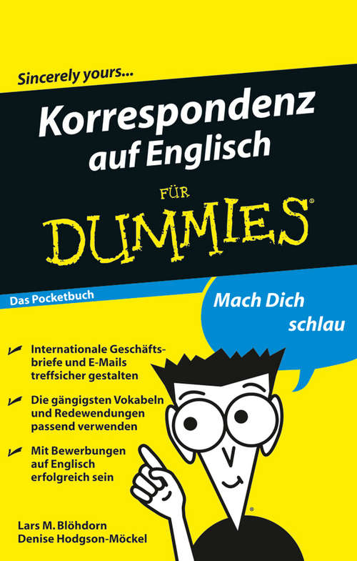 Book cover of Korrespondenz auf Englisch fur Dummies Das Pocketbuch (Für Dummies)