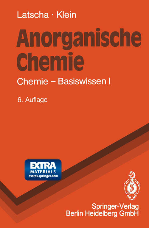 Book cover of Anorganische Chemie: Chemie — Basiswissen I (6. Aufl. 1994) (Springer-Lehrbuch)