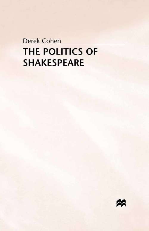 Book cover of The Politics of Shakespeare (1993)