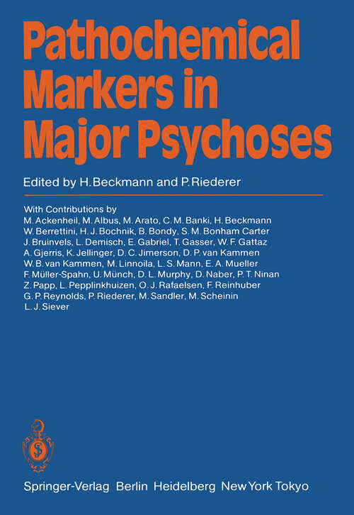 Book cover of Pathochemical Markers in Major Psychoses (1985)