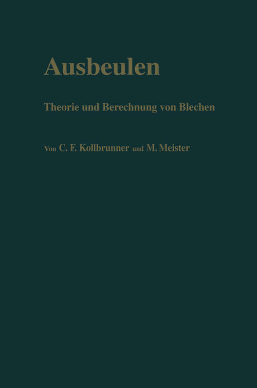 Book cover of Ausbeulen: Theorie und Berechnung von Blechen (1958)