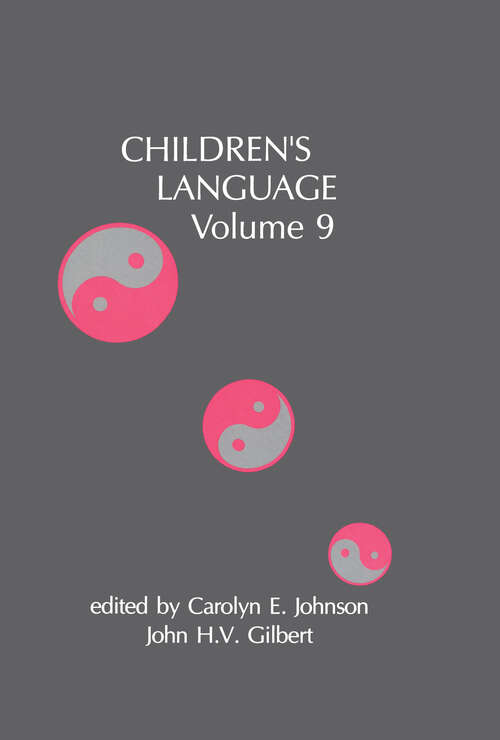 Book cover of Children's Language: Volume 9 (Children's Language Series)
