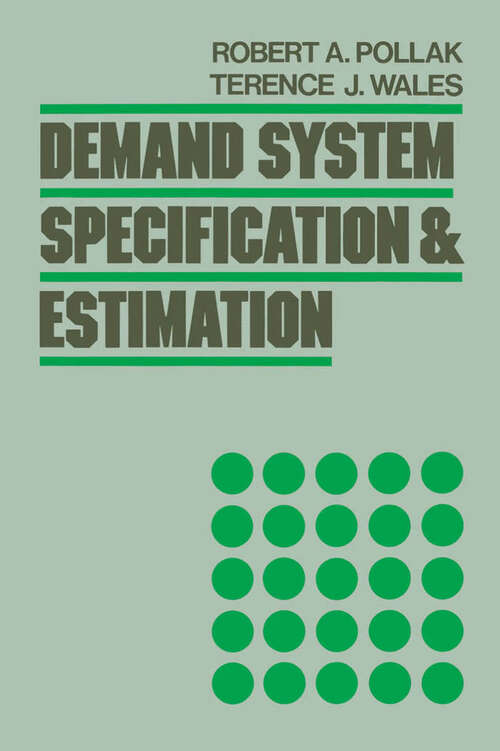 Book cover of Demand System Specification and Estimation