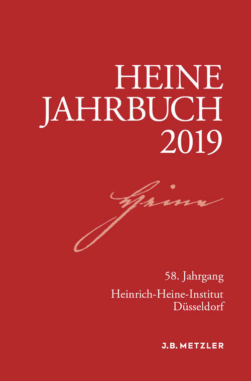 Book cover of Heine-Jahrbuch 2019 (1. Aufl. 2019) (Heine-Jahrbuch)