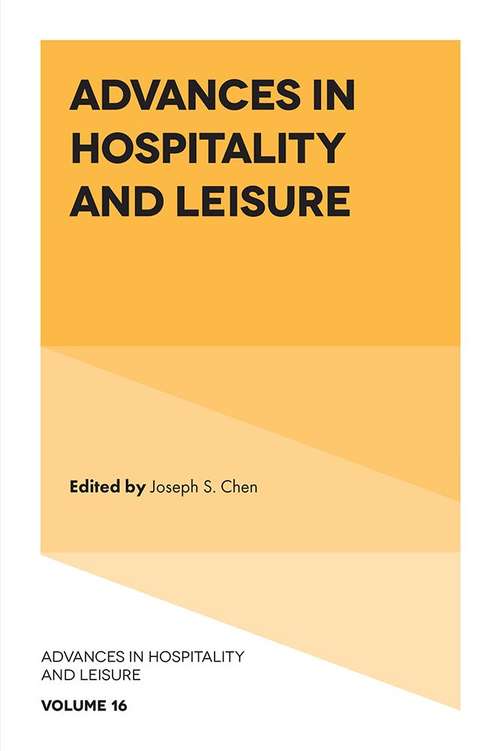 Book cover of Advances in Hospitality and Leisure (Advances in Hospitality and Leisure #16)