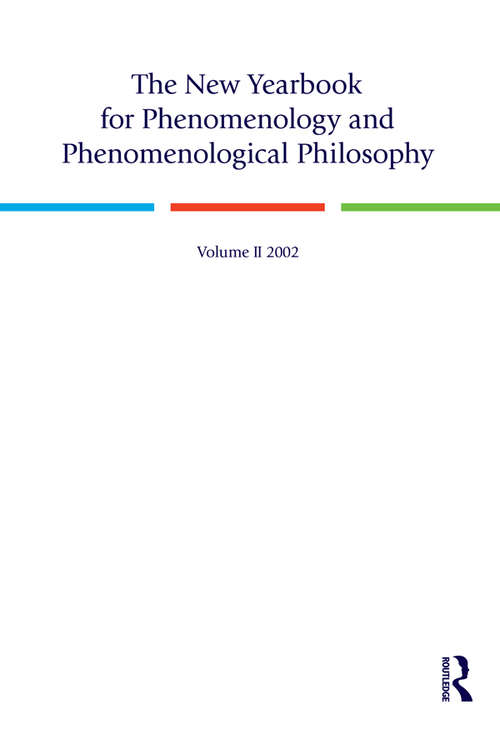 Book cover of The New Yearbook for Phenomenology and Phenomenological Philosophy: Volume 2