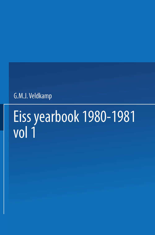 Book cover of EISS Yearbook 1980–1981 Part I / Annuaire EISS 1980–1981 Partie I: Social security reforms in Europe II / La réforme de la sécurité sociale en Europe II (1982)