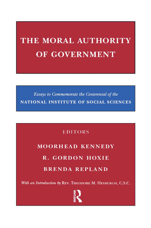 Book cover of The Moral Authority of Government