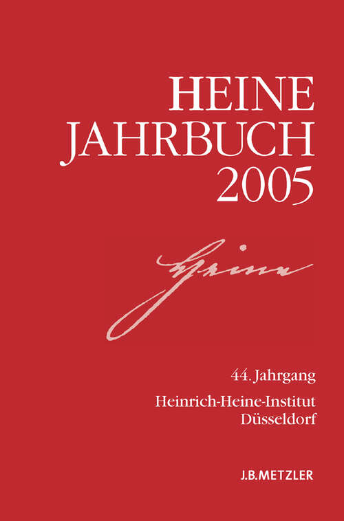 Book cover of Heine-Jahrbuch 2005: 44. Jahrgang (1. Aufl. 2005)
