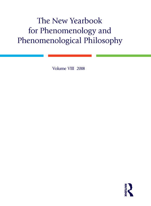 Book cover of New Yearbook for Phenomenology and Phenomenological Philosophy: Volume 8