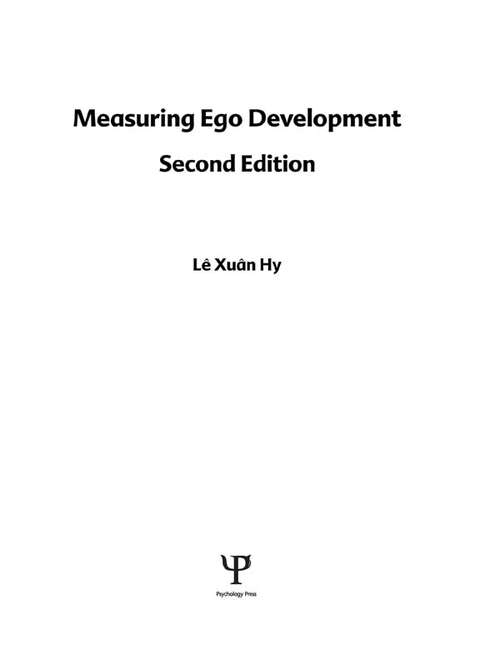 Book cover of Measuring Ego Development (2)