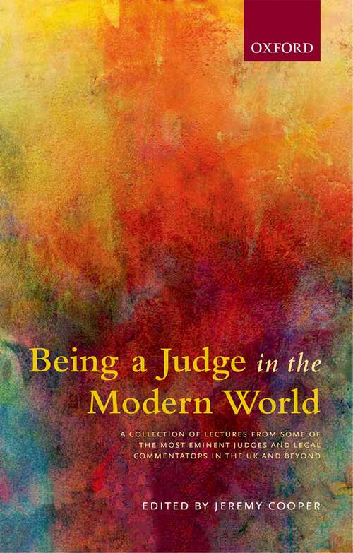 Book cover of Being a Judge in the Modern World