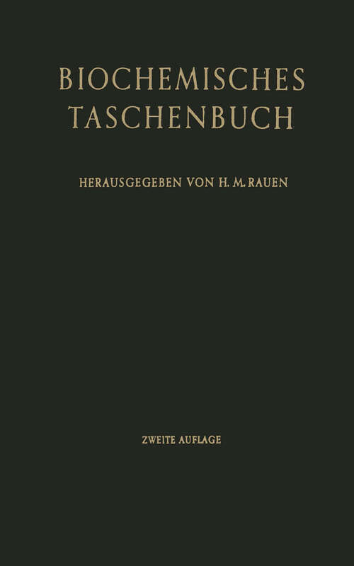 Book cover of Biochemisches Taschenbuch (2. Aufl. 1964)