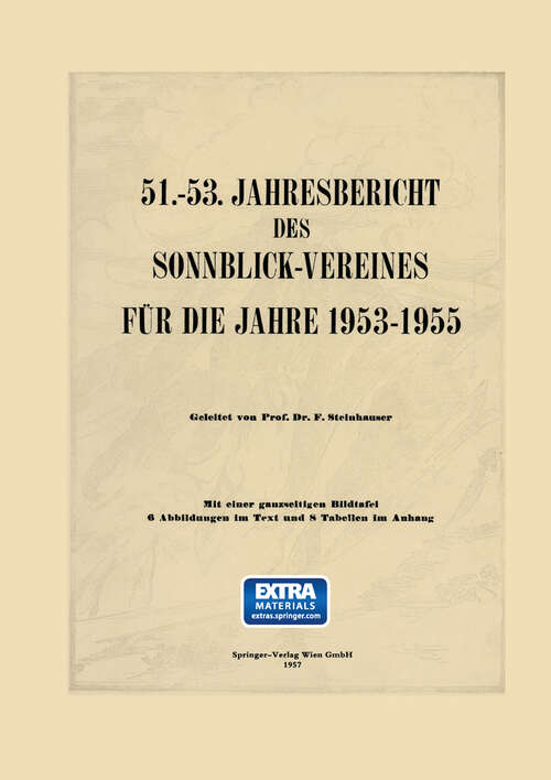 Book cover of 51.–53. Jahresbericht des Sonnblick-Vereines für die Jahre 1953–1955 (1957) (Jahresberichte des Sonnblick-Vereines: 1953-55)