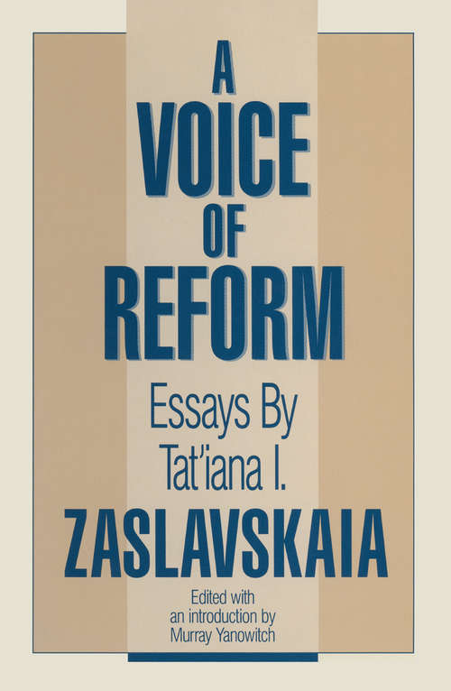 Book cover of A Voice of Reform: Essays
