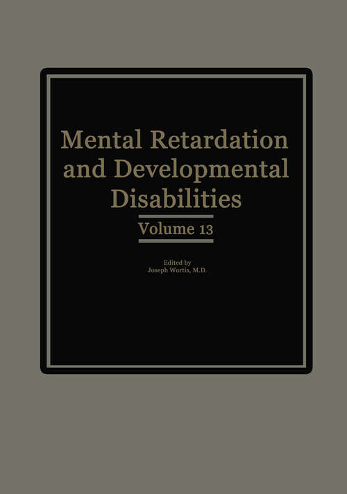 Book cover of Mental Retardation and Developmental Disabilities: Volume 13 (1984)