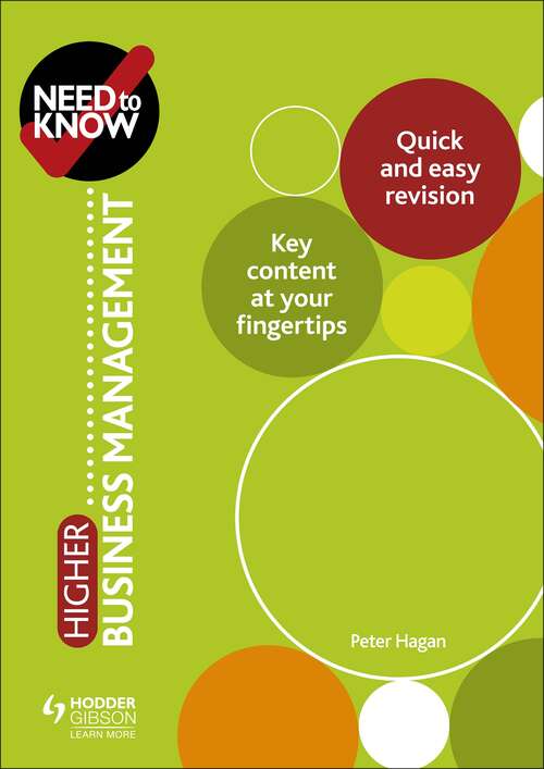 Book cover of Need to Know: Higher Business Management: Higher Business Management Epub