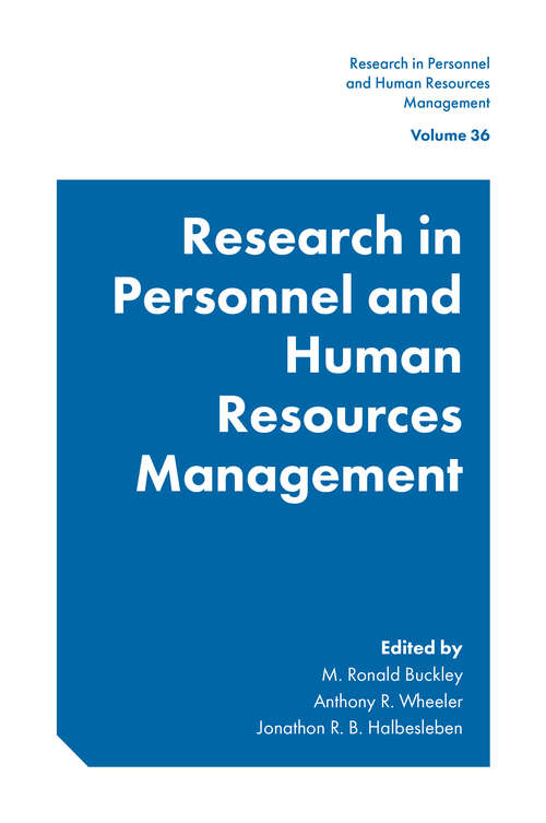 Book cover of Research in Personnel and Human Resources Management (Research in Personnel and Human Resources Management #36)