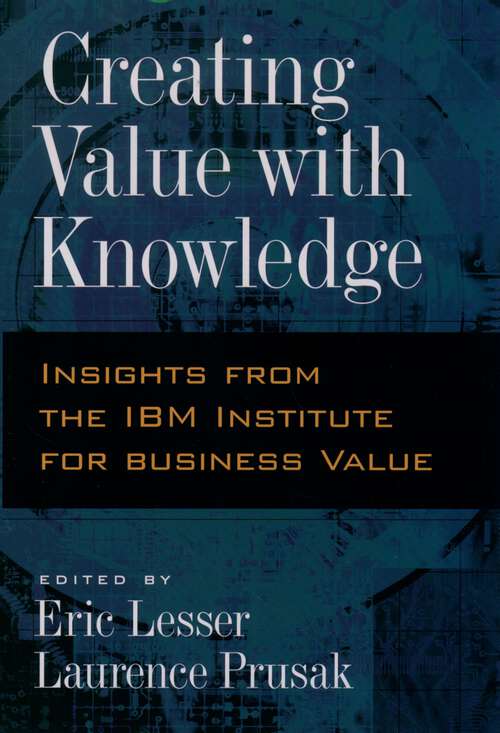 Book cover of Creating Value With Knowledge