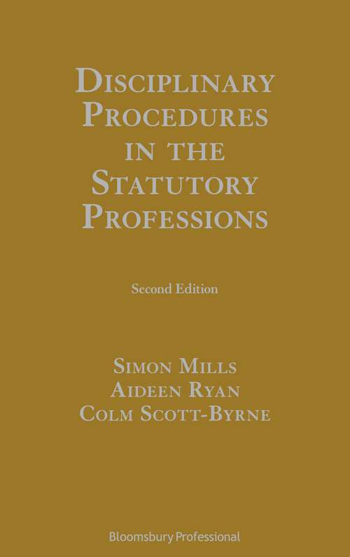 Book cover of Disciplinary Procedures in the Statutory Professions