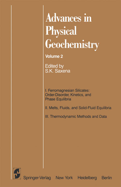 Book cover of Advances in Physical Geochemistry: Systematics And Estimation (1982) (Advances in Physical Geochemistry #2)