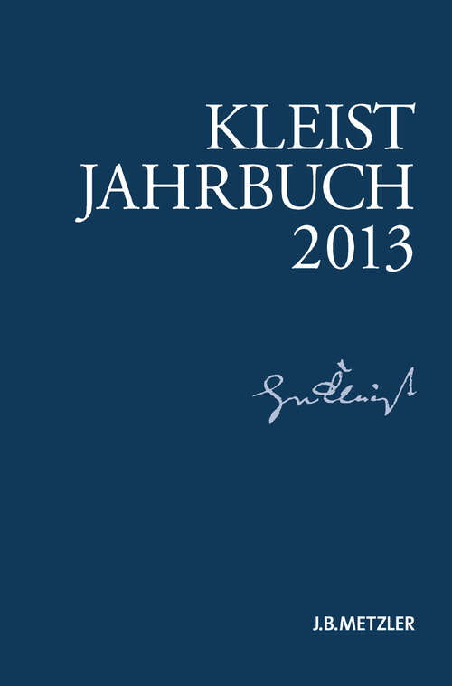Book cover of Kleist-Jahrbuch 2013 (1. Aufl. 2013)