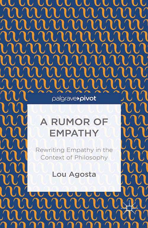 Book cover of A Rumor of Empathy: Rewriting Empathy in the Context of Philosophy (2014)