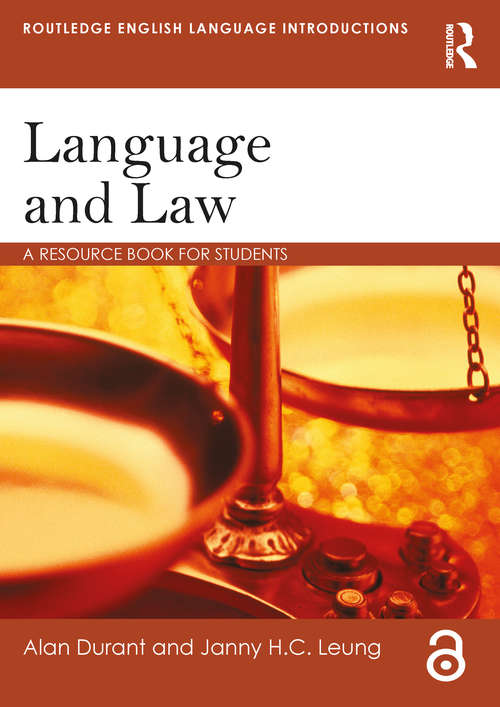 Book cover of Language and Law: A resource book for students (Routledge English Language Introductions)