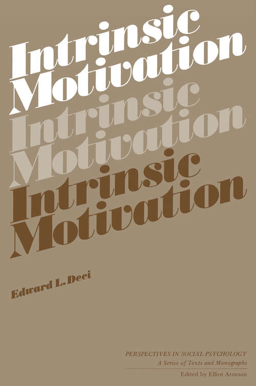 Book cover of Intrinsic Motivation (1975) (Perspectives in Social Psychology)