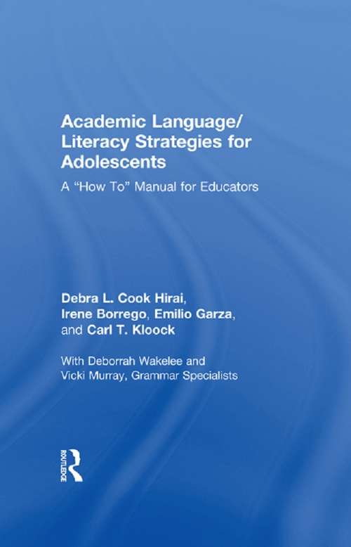 Book cover of Academic Language/Literacy Strategies for Adolescents: A "How-To" Manual for Educators