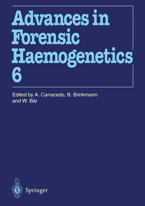 Book cover of 16th Congress of the International Society for Forensic Haemogenetics (1996) (Advances in Forensic Haemogenetics #6)
